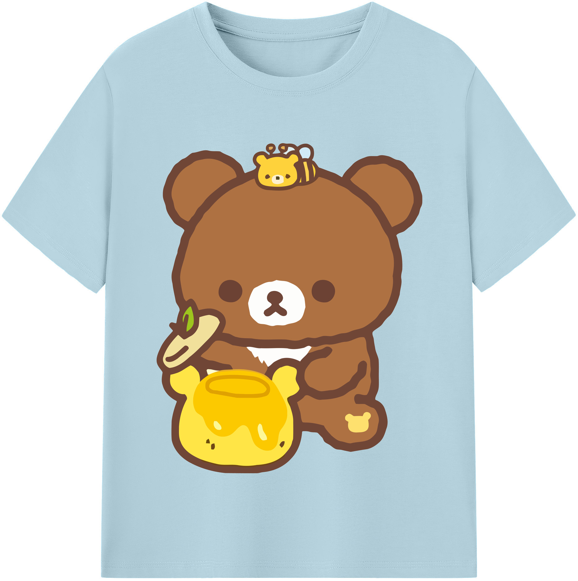 （画像用） リラックマ リラックマ キイロイトリ Rilakkuma Korilakkuma Kiiroitori 綿100％半袖Tシャツ（フロントプリント）